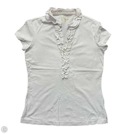 Top Short Sleeve Designer By Lilly Pulitzer In White, Size: S