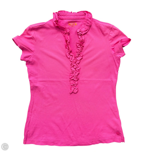 Top Short Sleeve Designer By Lilly Pulitzer In Pink, Size: S