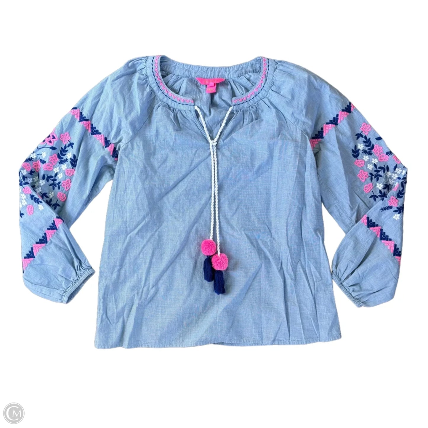 Top Long Sleeve Designer By Lilly Pulitzer In Blue, Size: Xs