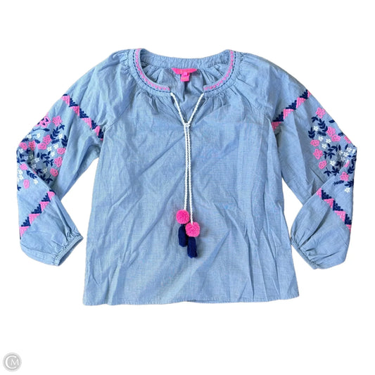 Top Long Sleeve Designer By Lilly Pulitzer In Blue, Size: Xs