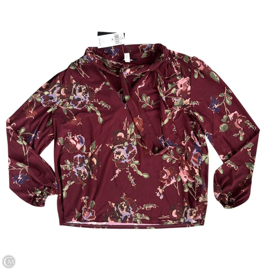 Top Long Sleeve By Lauren By Ralph Lauren In Floral Print, Size: Lp