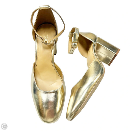 Shoes Heels Block By J. Crew In Gold, Size: 8