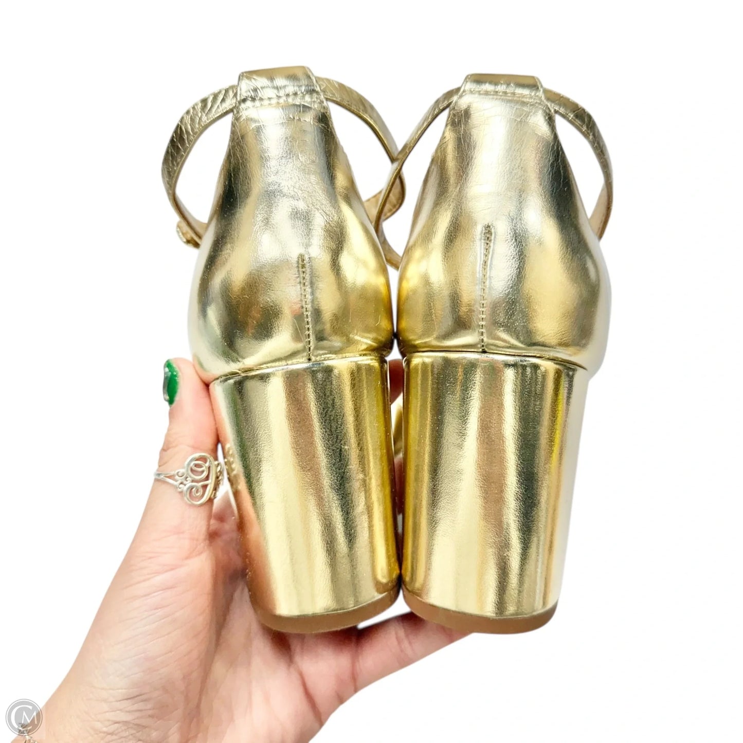 Shoes Heels Block By J. Crew In Gold, Size: 8