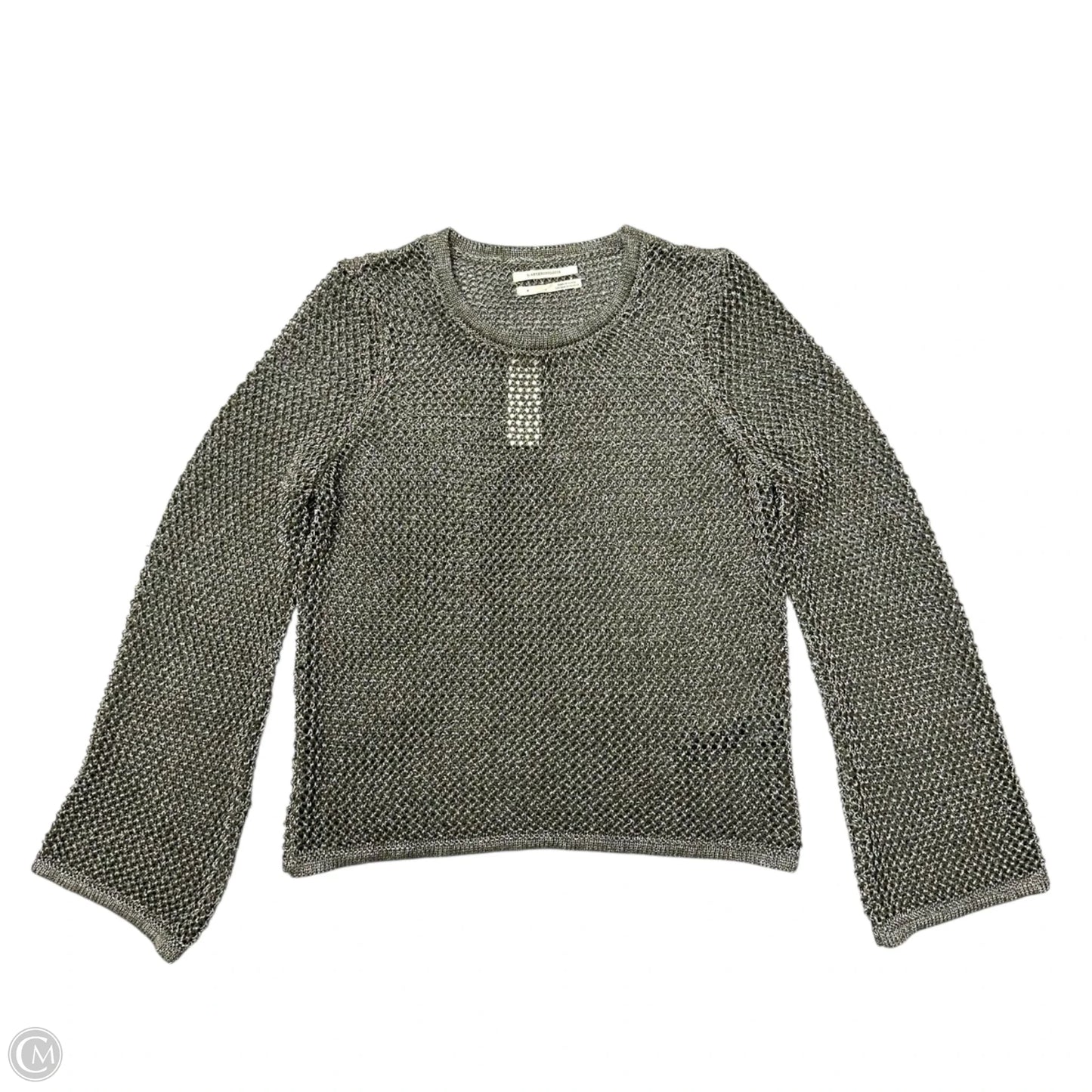 Top Long Sleeve By Anthropologie In Silver, Size: M