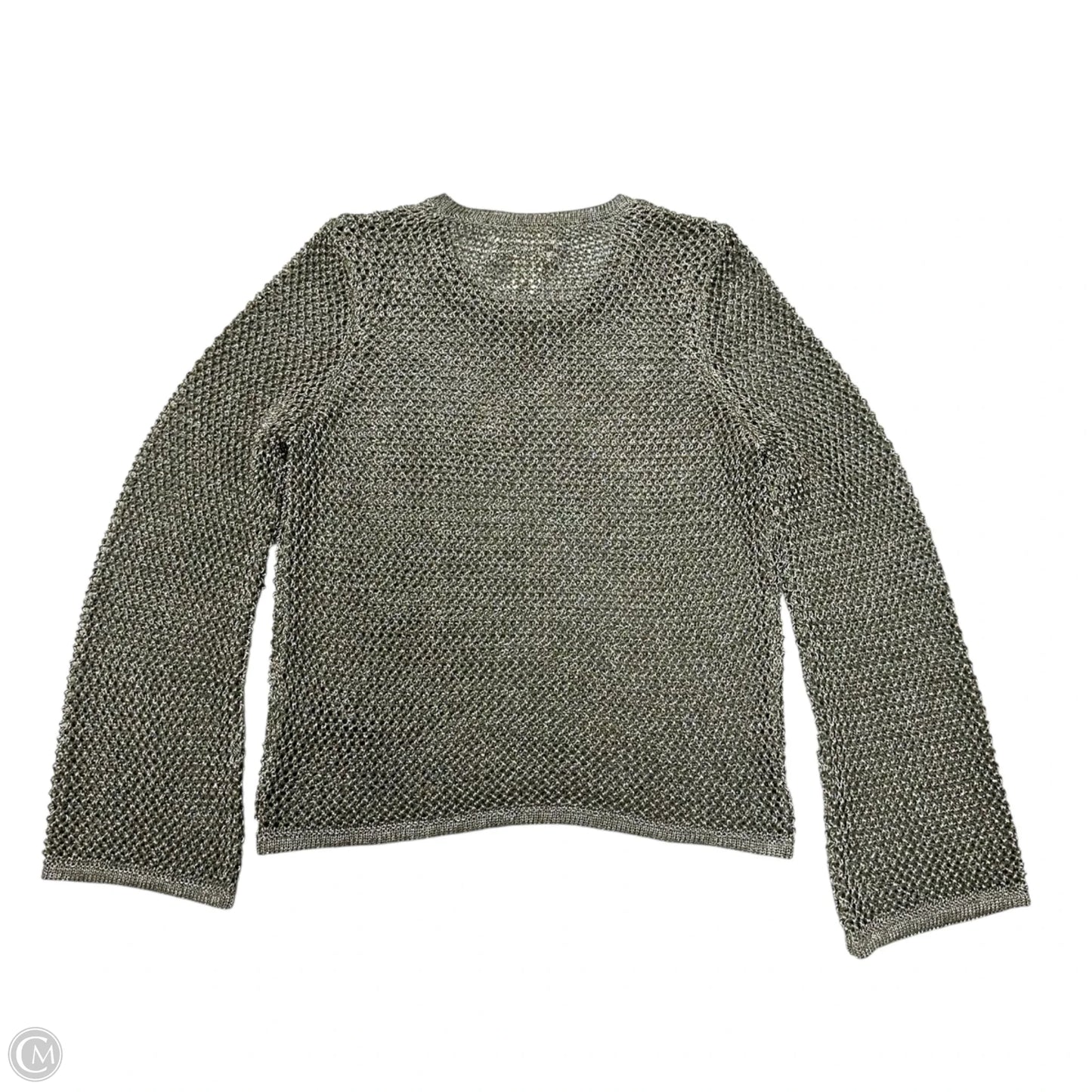 Top Long Sleeve By Anthropologie In Silver, Size: M