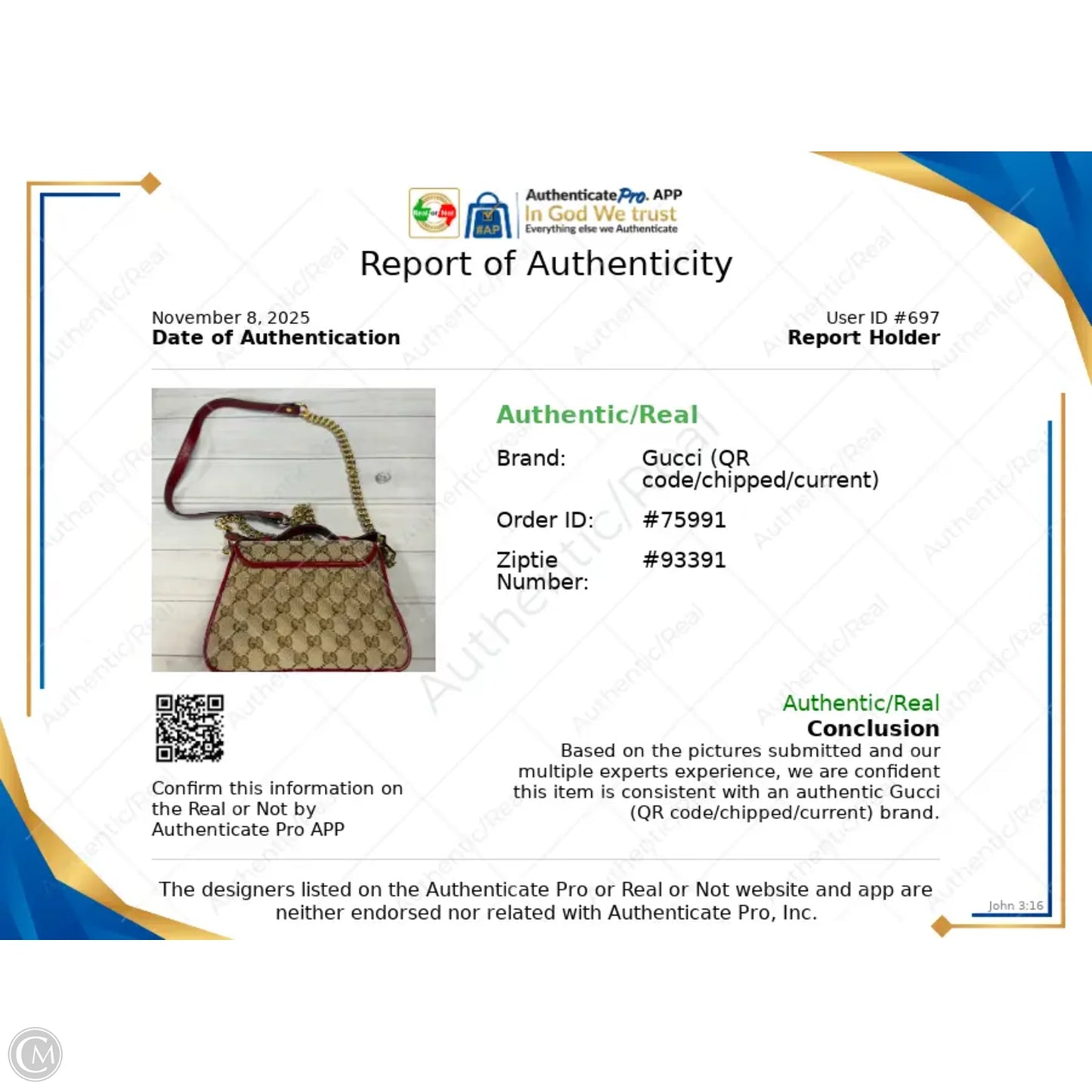 Crossbody Luxury Designer By Gucci, Size: Small