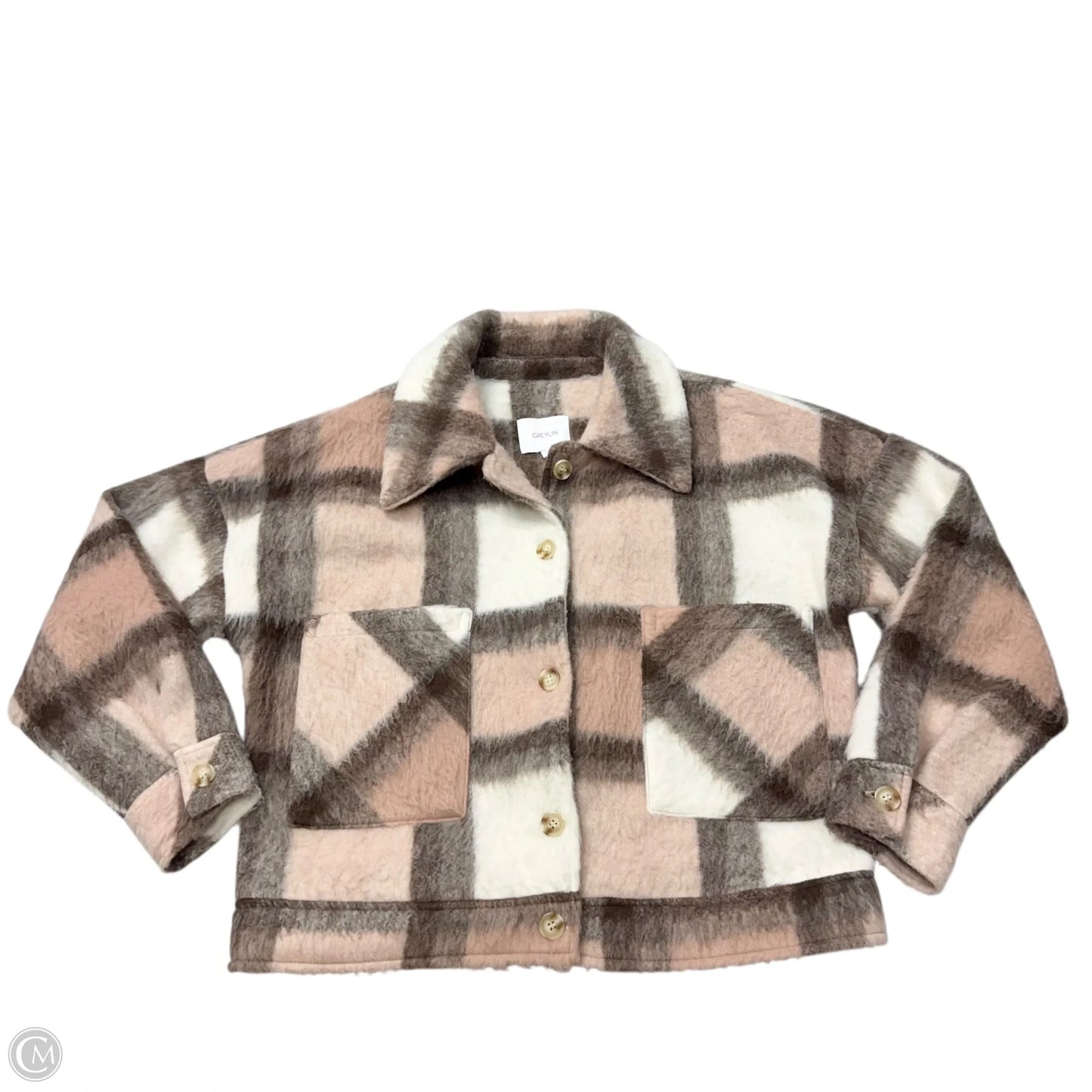 Jacket Shirt By Greylin In Plaid Pattern, Size: S