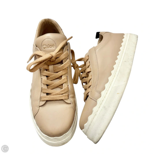 Shoes Luxury Designer By Chloe In Tan, Size: 9.5