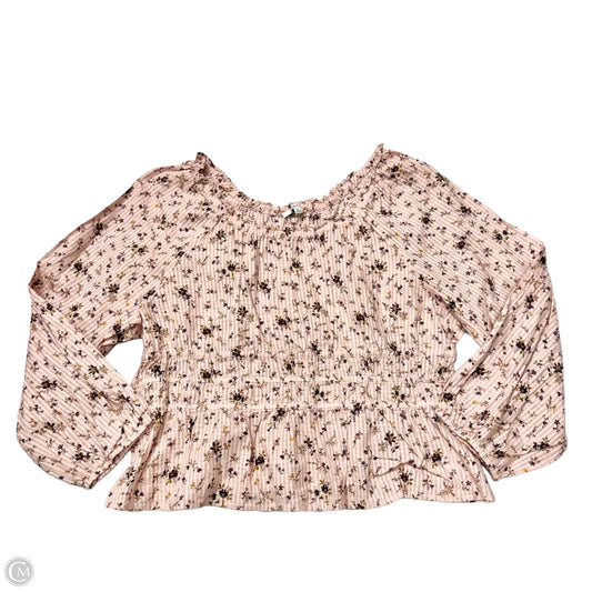Top Long Sleeve By Madewell In Floral Print, Size: Xxl