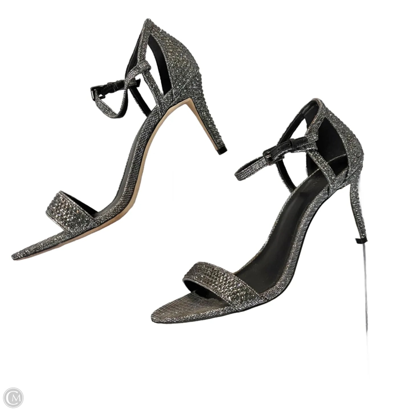 Sandals Heels Stiletto By Michael By Michael Kors In Silver, Size: 8.5