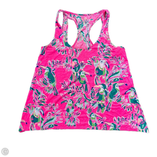 Tank Top Designer By Lilly Pulitzer In Green & Pink, Size: M