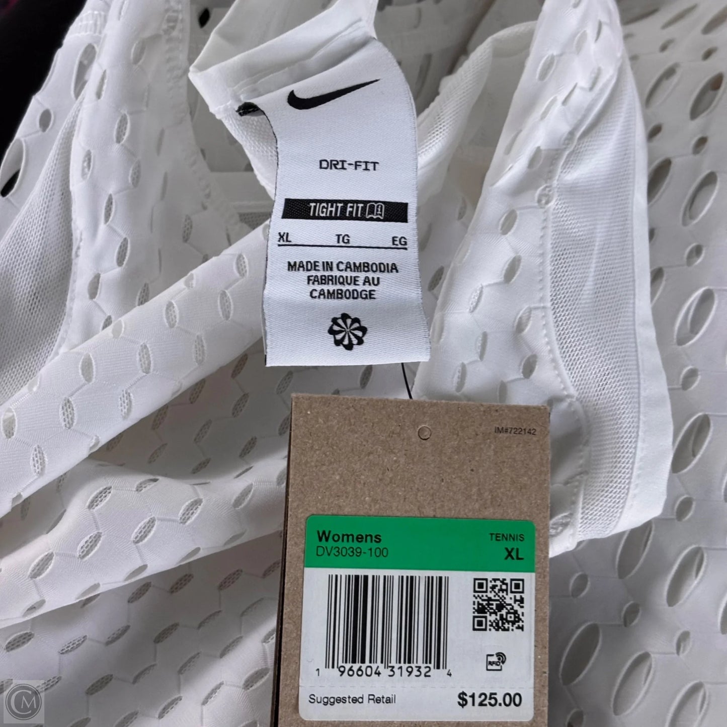 Athletic Dress By Nike Apparel In White, Size: Xl