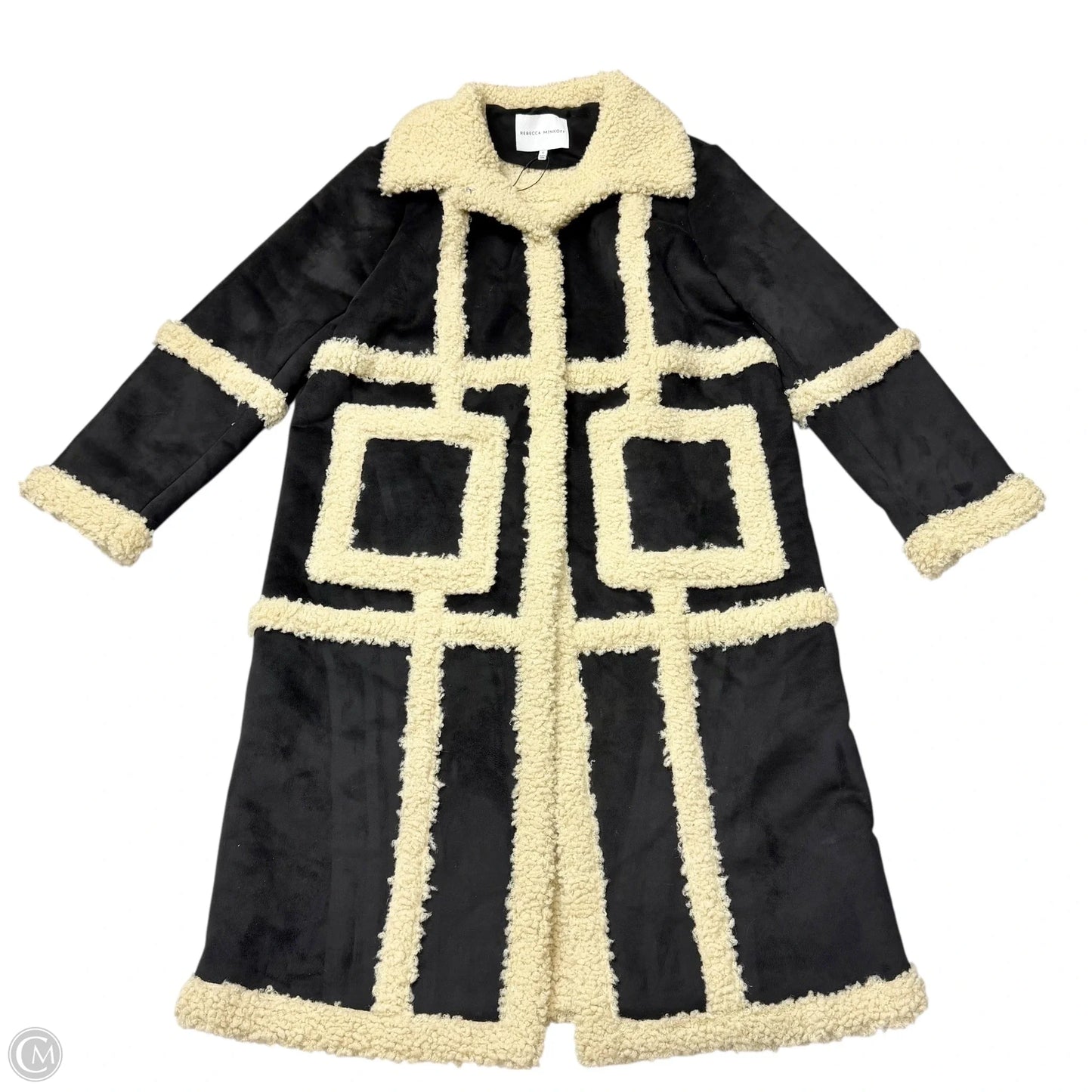 Coat Designer By Rebecca Minkoff In Black & Tan, Size: Xl