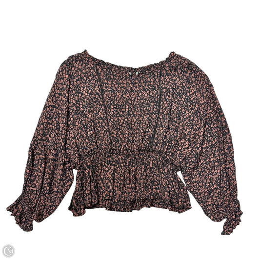 Top Long Sleeve By Anthropologie In Floral Print, Size: M