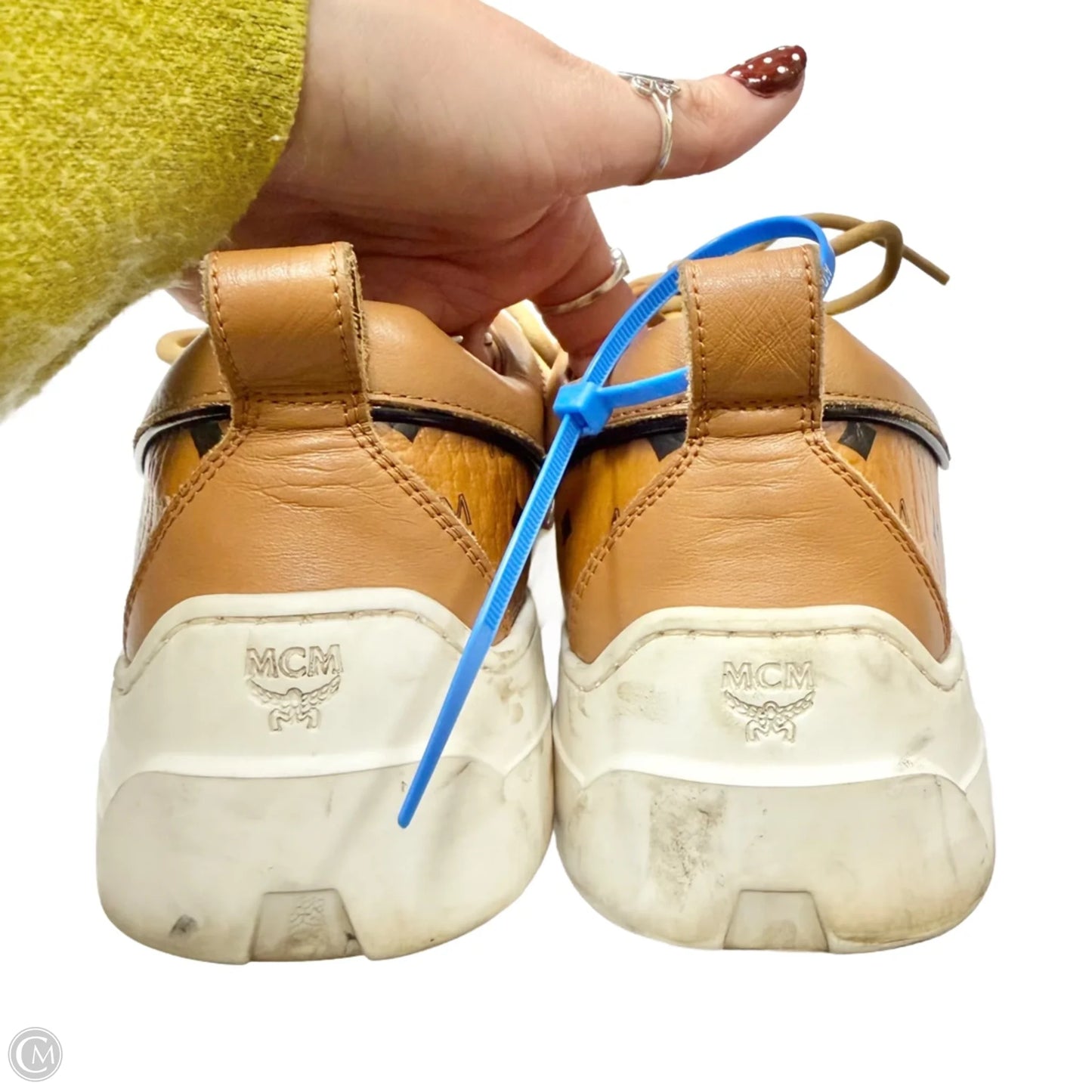 Shoes Luxury Designer By Mcm In Brown, Size: 9.5