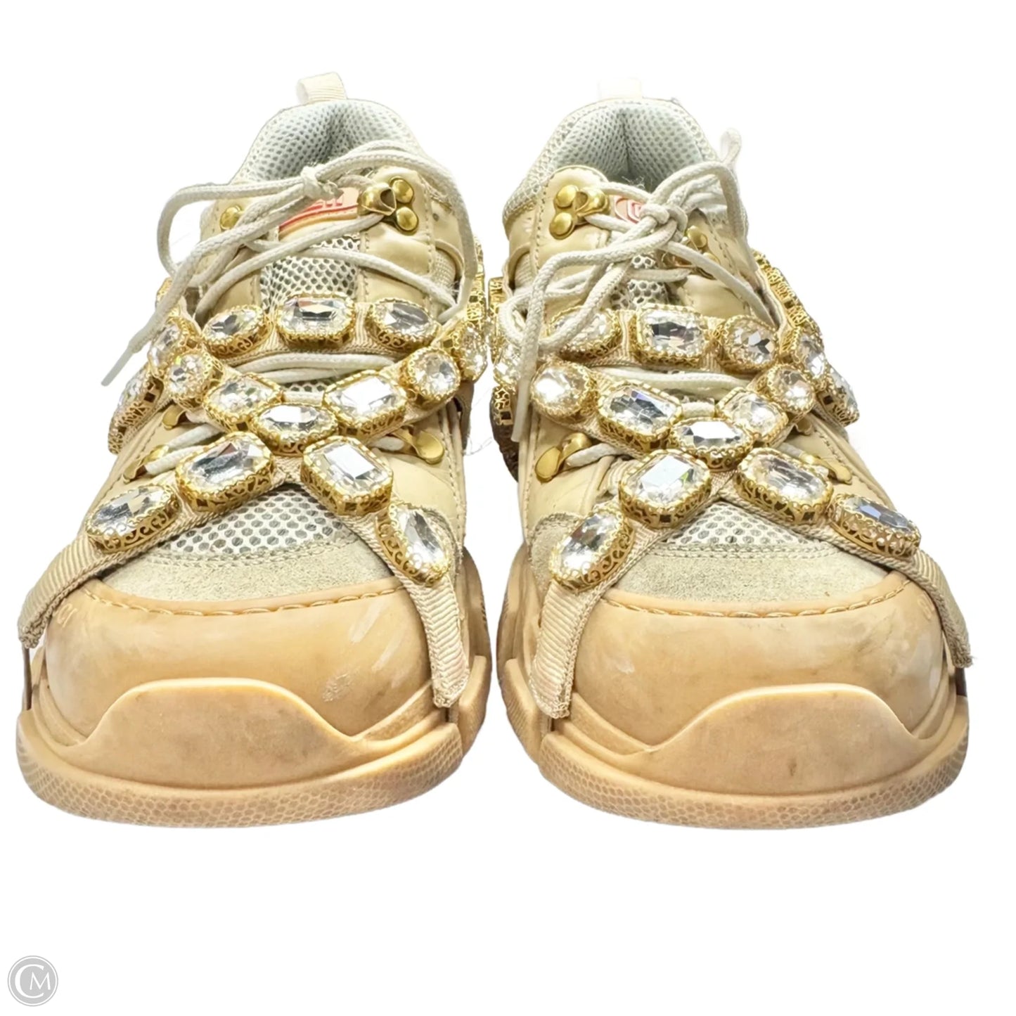 Shoes Luxury Designer By Gucci In Tan, Size: 9.5