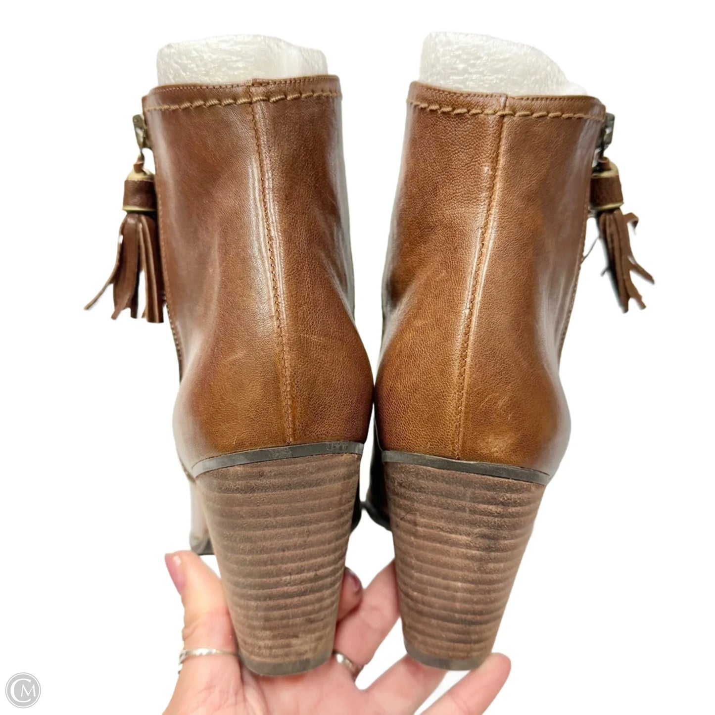 Boots Designer By Stuart Weitzman In Brown, Size: 9