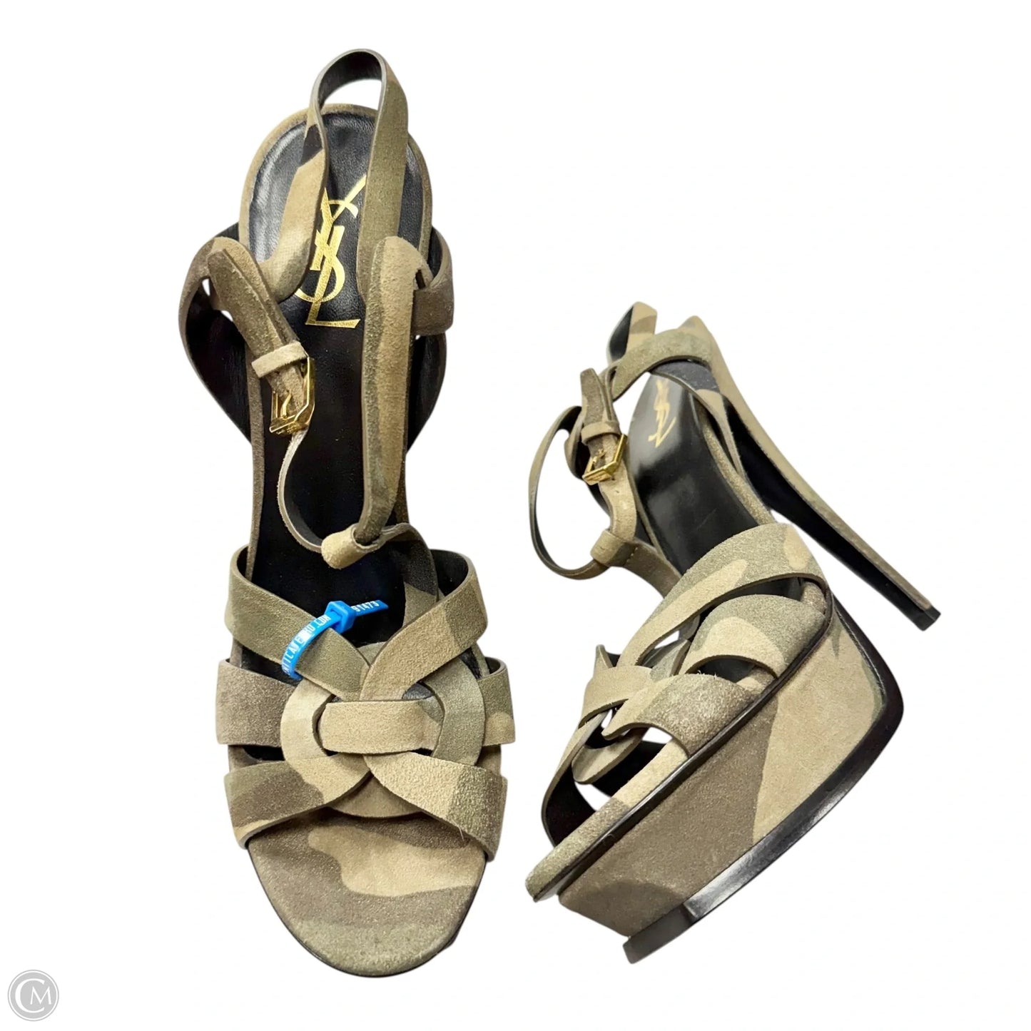 Sandals Luxury Designer By Yves Saint Laurent In Camouflage Print, Size: 10