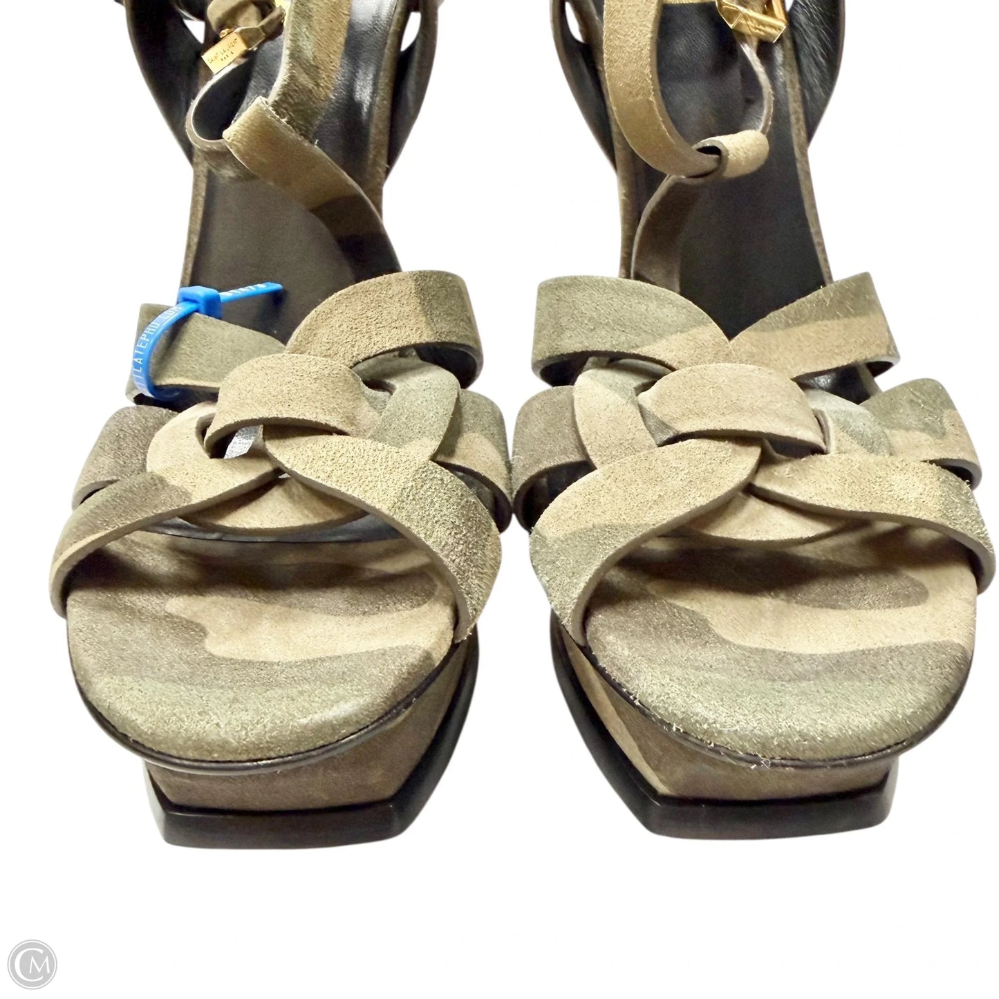 Sandals Luxury Designer By Yves Saint Laurent In Camouflage Print, Size: 10