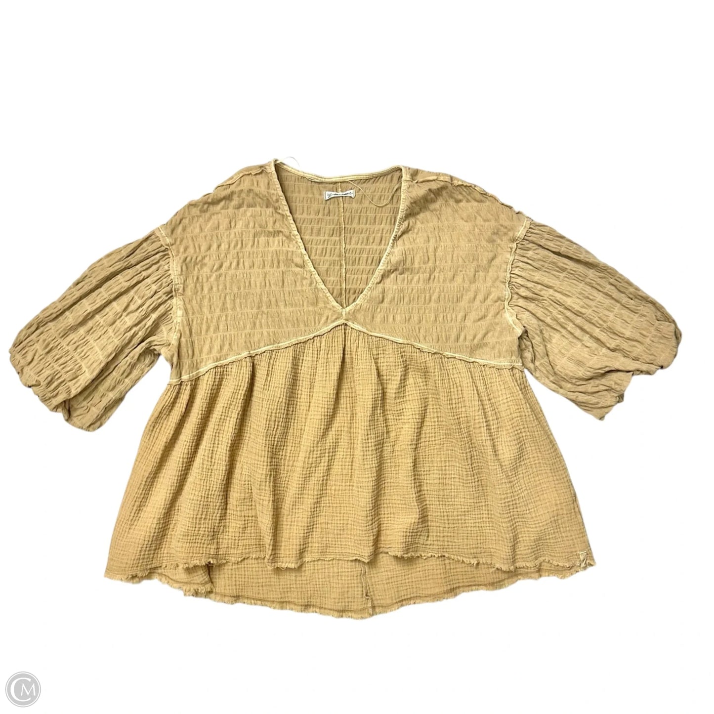 Top 3/4 Sleeve By We The Free In Tan, Size: S
