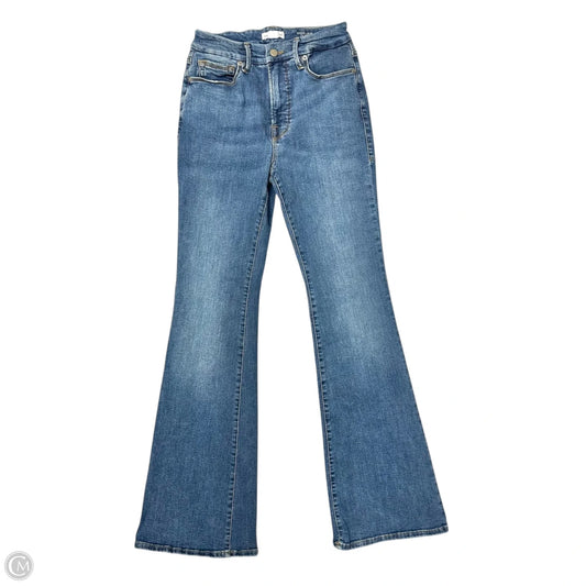 Jeans Flared By Good American In Blue Denim, Size: 4