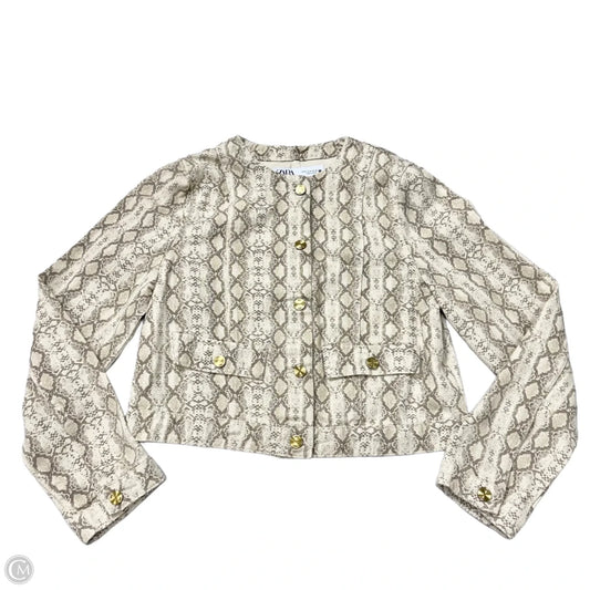 Jacket Shirt By Zara In Snakeskin Print, Size: M