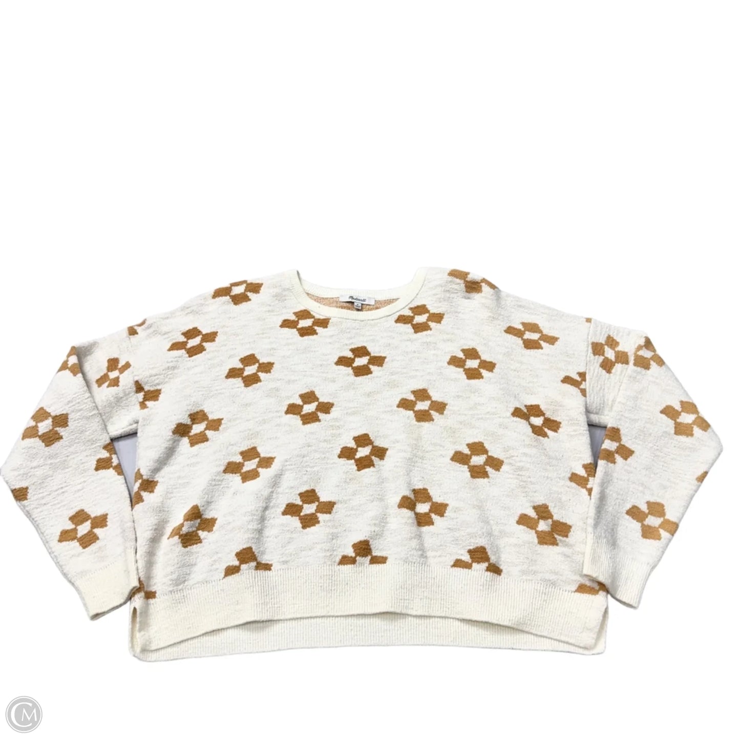 Sweater By Madewell In Brown & Cream, Size: M