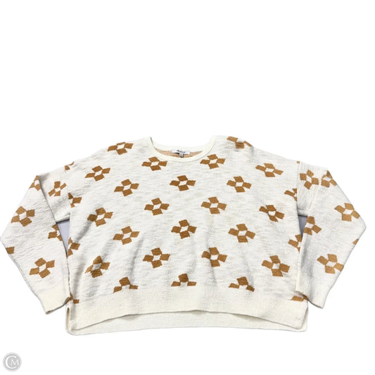 Sweater By Madewell In Brown & Cream, Size: M