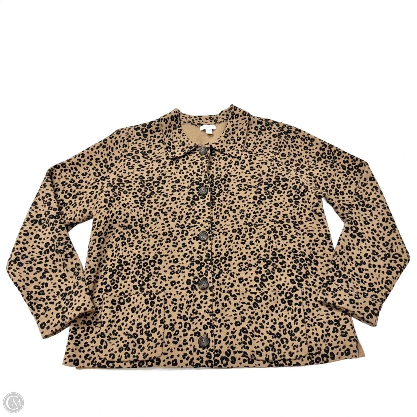 Sweater Cardigan By J. Jill In Animal Print, Size: Lp