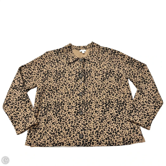 Sweater Cardigan By J. Jill In Animal Print, Size: Lp