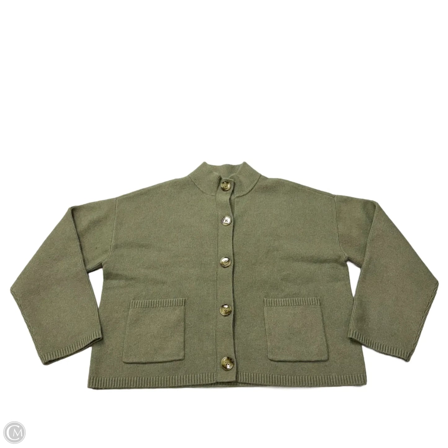 Sweater Cardigan By Loft In Green, Size: L