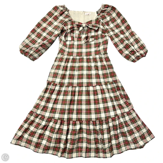 Dress Casual Midi By Ivy City Co.  In Plaid Pattern, Size: L