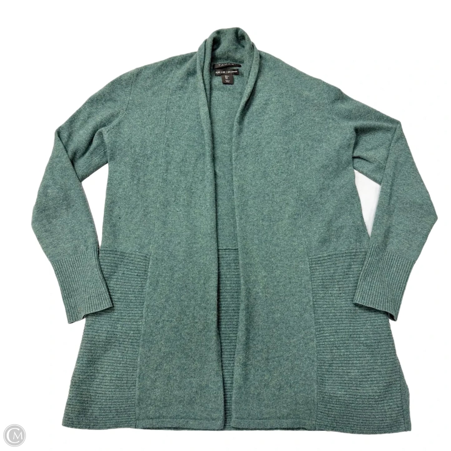 Sweater Cardigan Cashmere By Tahari In Green, Size: L