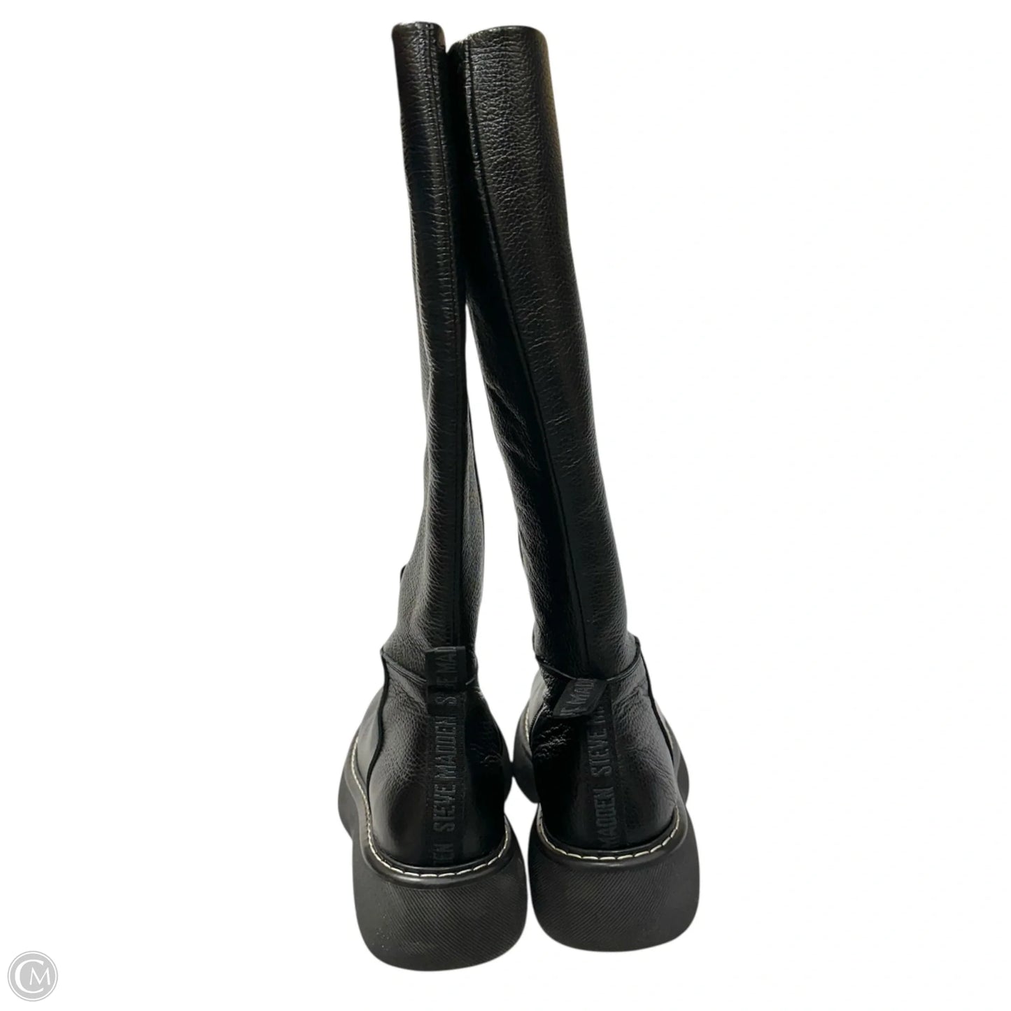 Boots Leather By Steve Madden In Black, Size: 8