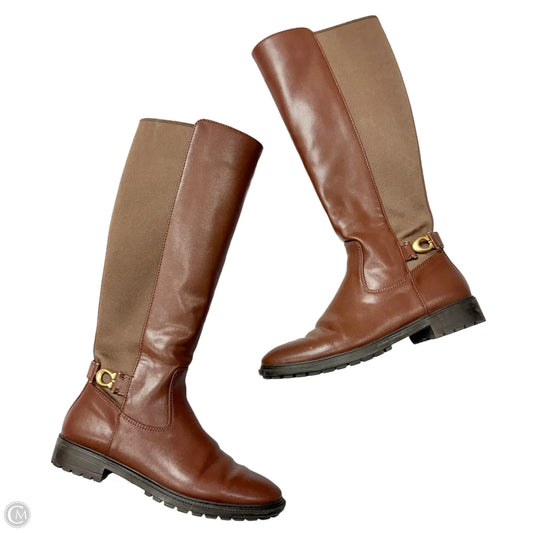 Boots Designer By Coach In Brown, Size: 8
