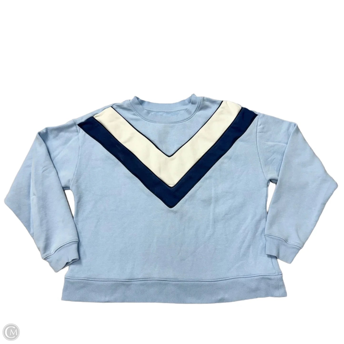 Sweatshirt Crewneck By Maeve In Blue & White, Size: S