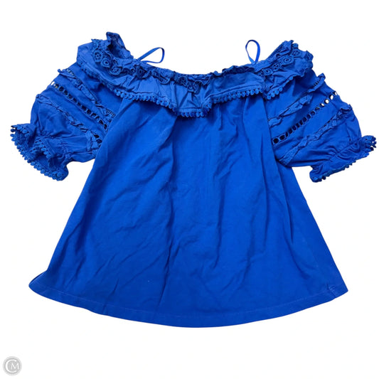 Top 3/4 Sleeve Designer By Lilly Pulitzer In Blue, Size: S