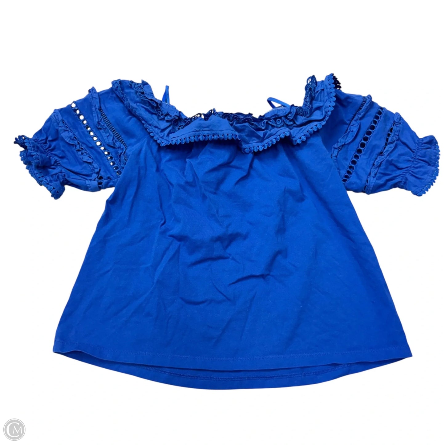 Top 3/4 Sleeve Designer By Lilly Pulitzer In Blue, Size: S