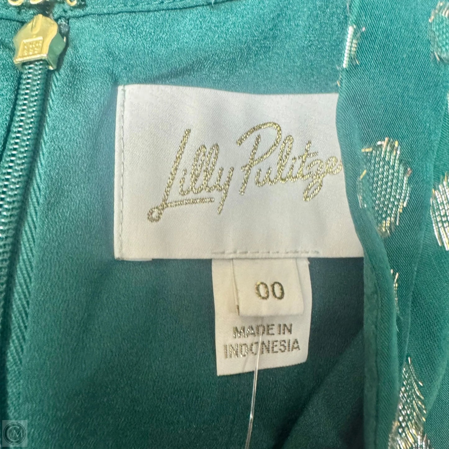 Dress Designer By Lilly Pulitzer In Gold & Green, Size: Xxs