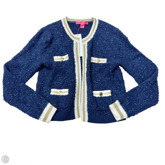 Sweater Cardigan Designer By Lilly Pulitzer In Navy, Size: Xs
