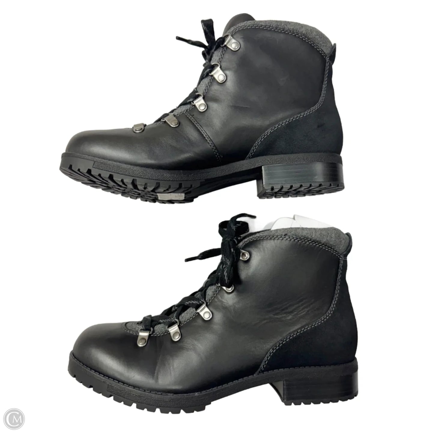 Boots Leather By Clarks In Black, Size: 10