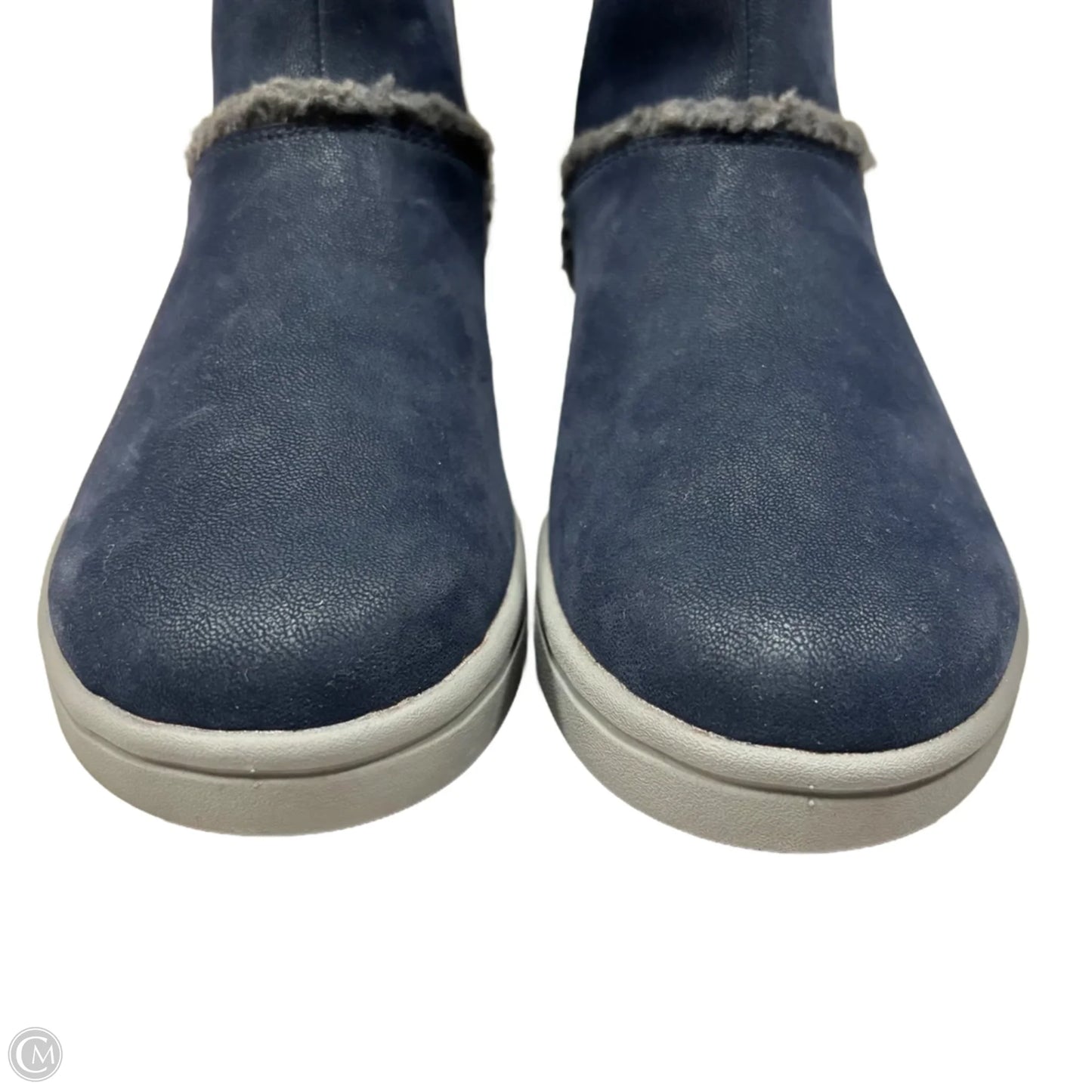 Boots Ankle Flats By Clarks In Navy, Size: 10