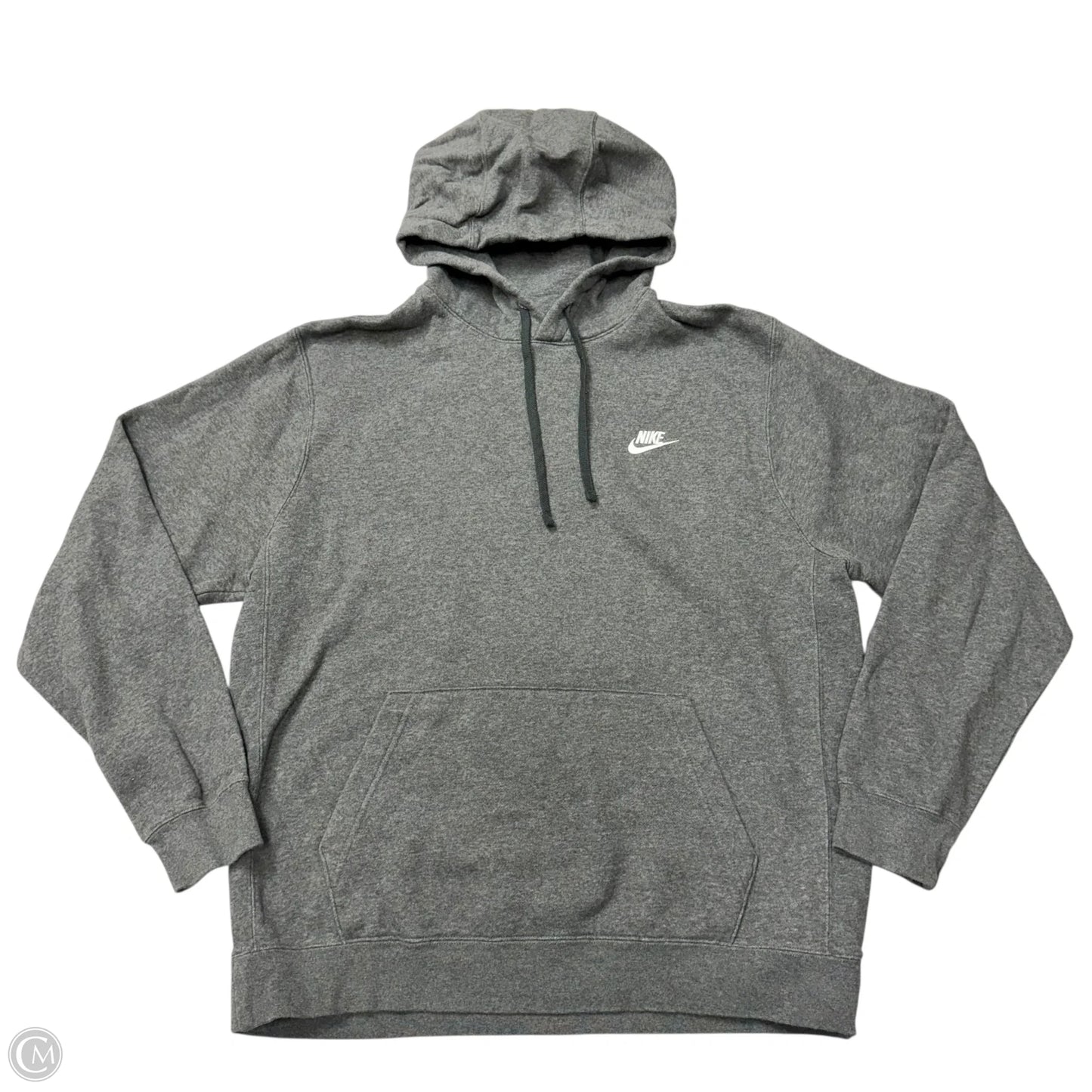 Athletic Sweatshirt Hoodie By Nike Apparel In Grey, Size: L