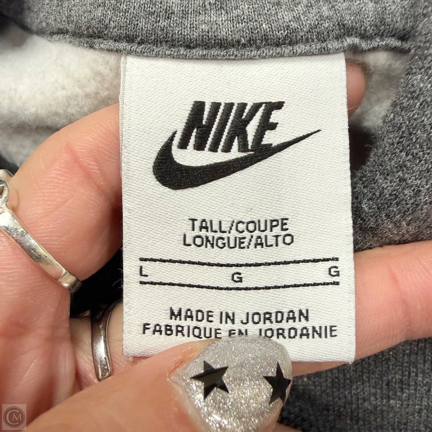 Athletic Sweatshirt Hoodie By Nike Apparel In Grey, Size: L