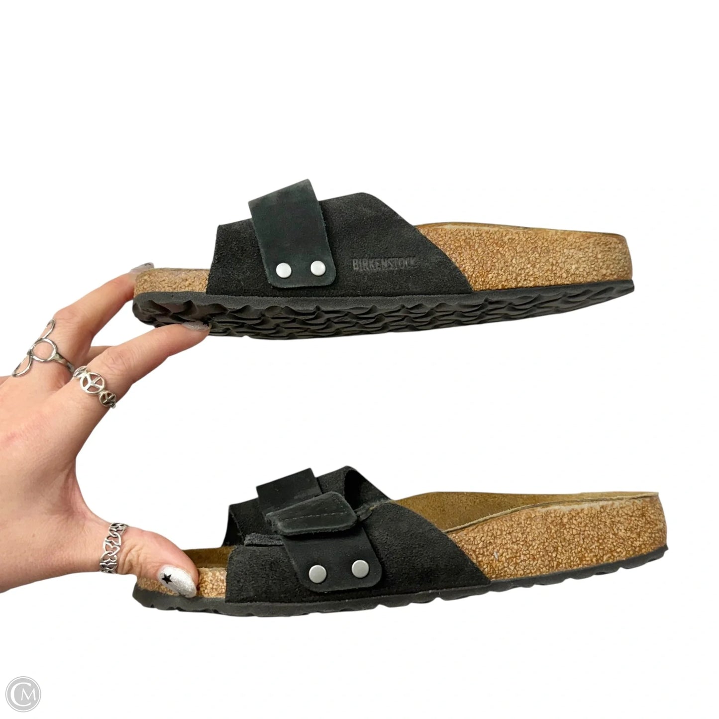 Sandals Flats By Birkenstock In Black, Size: 6