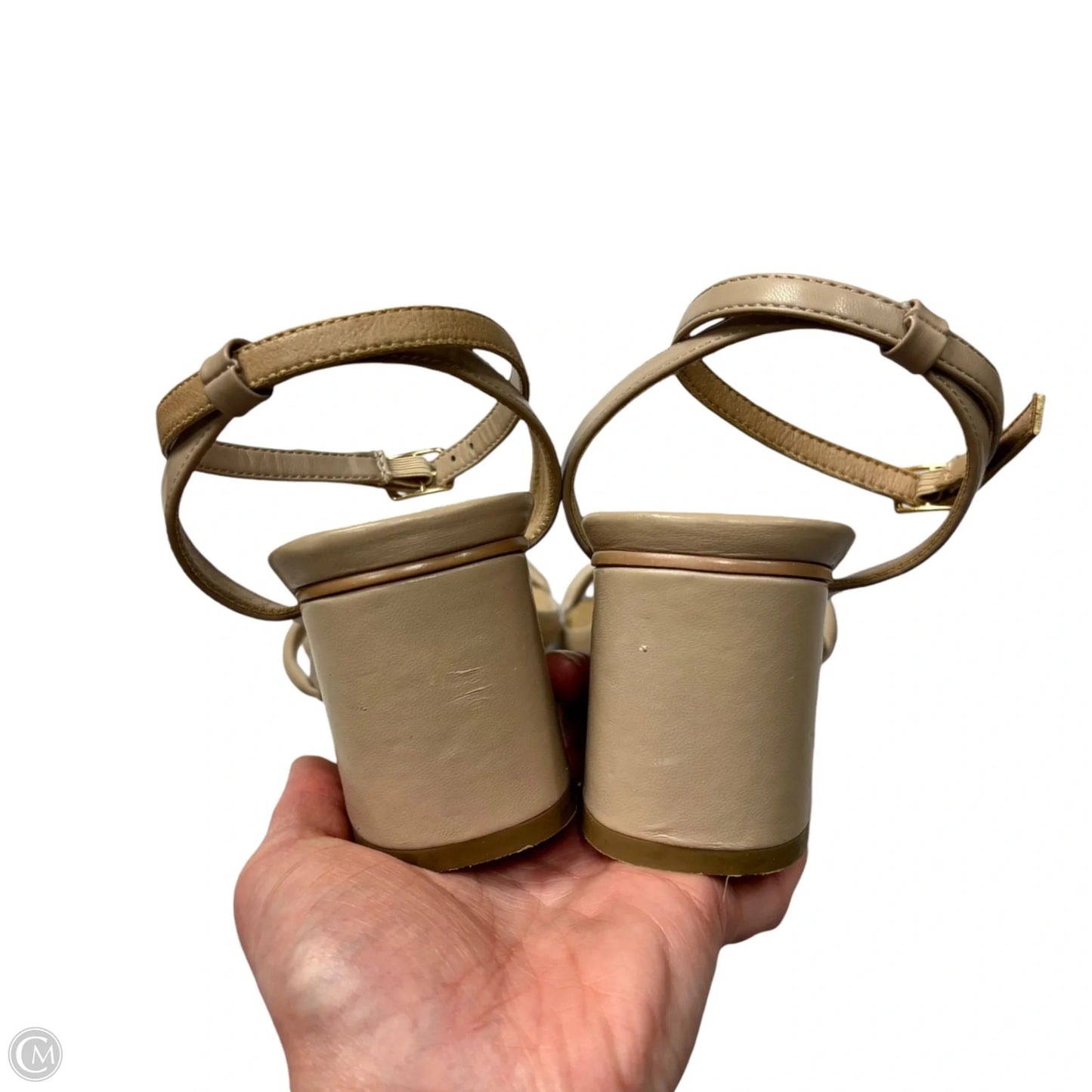 Sandals Heels Block By French Connection In Tan, Size: 9.5