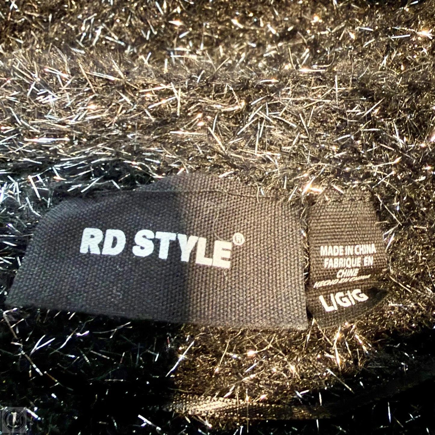 Sweater By Rd Style In Black & Silver, Size: L