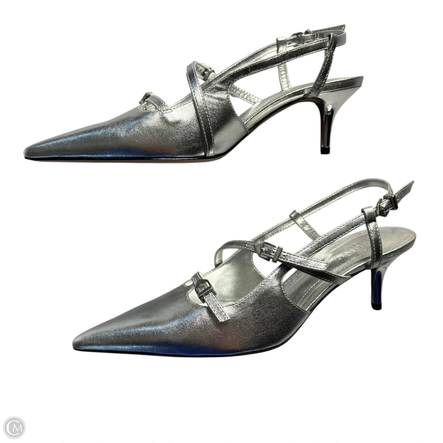 Shoes Heels Kitten By Schutz In Silver, Size: 5.5