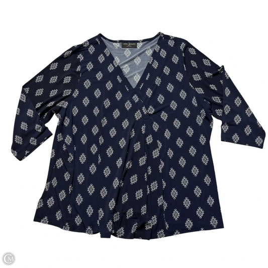 Top 3/4 Sleeve By Lane Bryant In Navy, Size: 3x