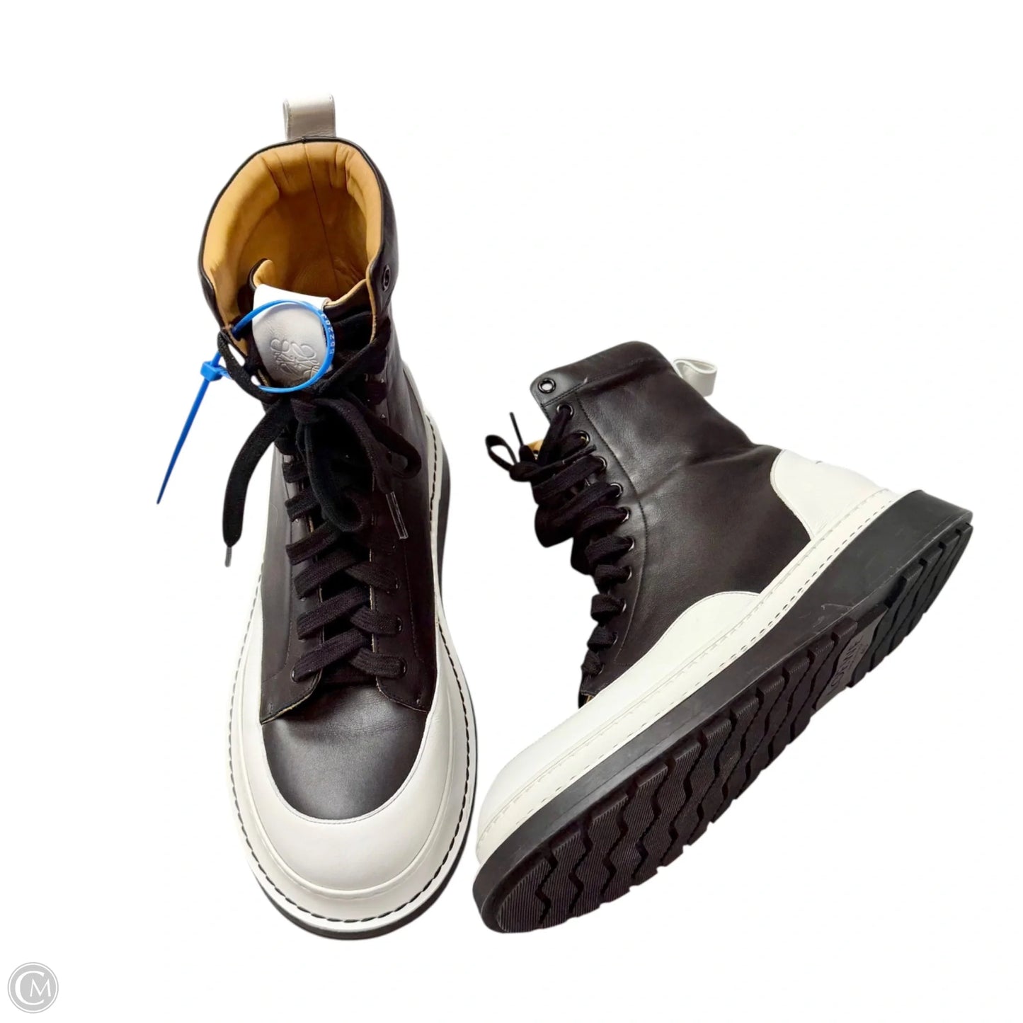 Boots Luxury Designer By Loewe In Black & White, Size: 9.5